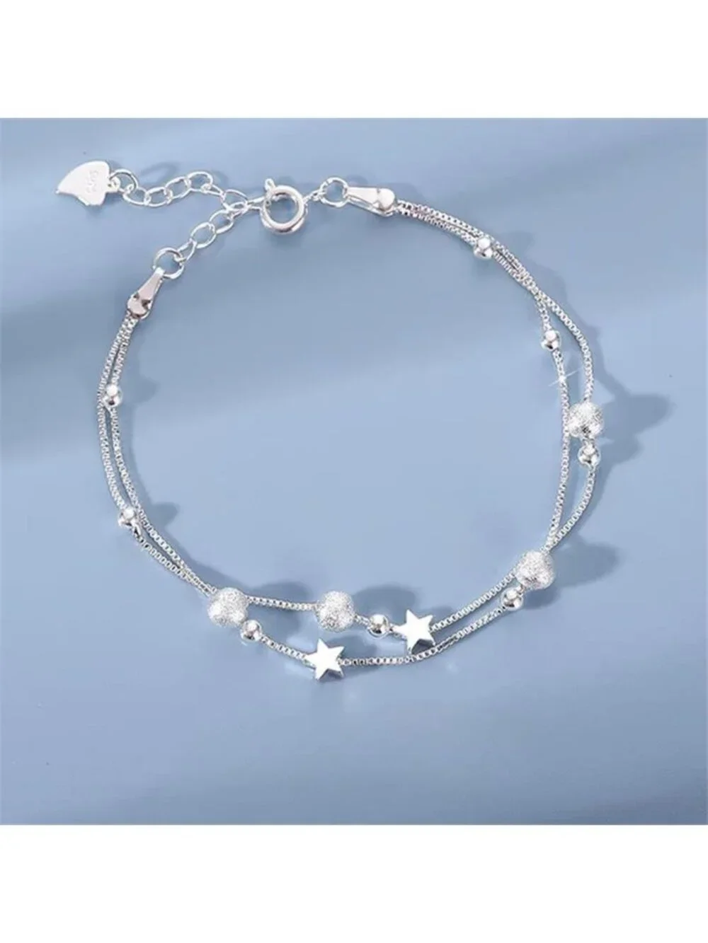 Luxury Silver Color Star Beaded Bracelets